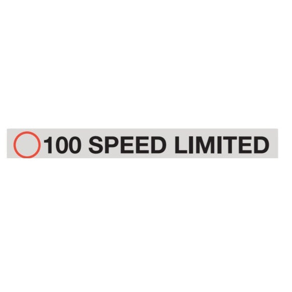 680MM X 80MM - 100 SPEED LIMITED - CLASS 2 MATERIAL - STICKER/ ALUMINIUM/ GALVANISED