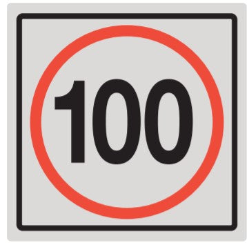 250MM X 250MM - 100 SQUARE SHAPE - CLASS 2 MATERIAL - STICKER/ ALUMINIUM/ GALVANISED