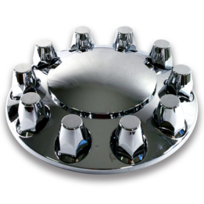 CHROME PLASTIC AXLE COVER FRONT 285MM PCD