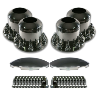 STAINLESS STEEL AXLE COVER KIT 285MM PCD WITH INSPECTION HOLES