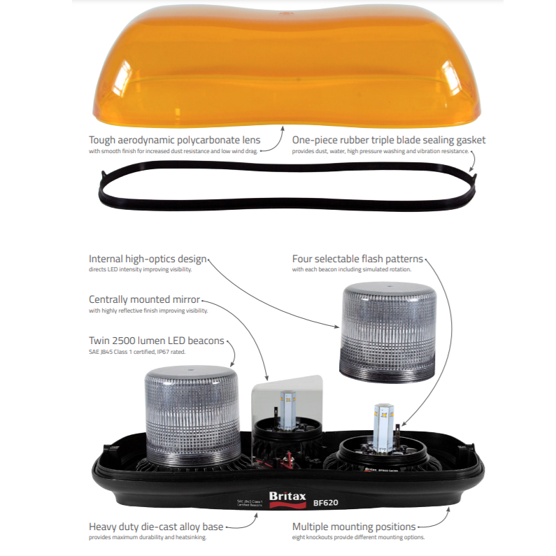 britax beacon spares BRITAX BF620 SERIES LED TWIN BEACON – Von Pace Group