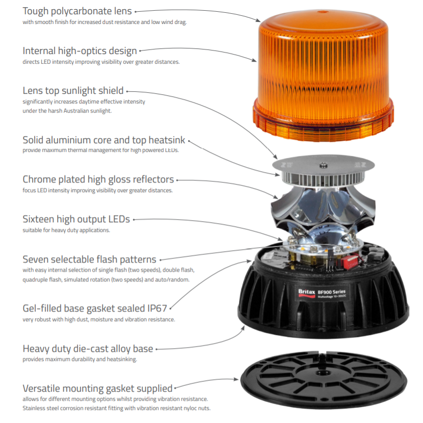 britax beacon spares BRITAX BF900 SERIES LED BEACON – Von Pace Group
