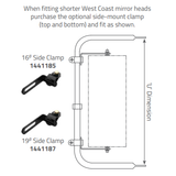 BRITAX MIRROR HEADS - BRACKET ONLY - BLACK STEEL ADJUSTABLE - TO SUIT WEST COAST STYLE TRUCKS