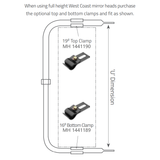 BRITAX MIRROR HEADS - BRACKET ONLY - BLACK STEEL ADJUSTABLE - TO SUIT WEST COAST STYLE TRUCKS