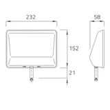 BRITAX MIRROR HEADS - FLAT GLASS BLACK PLASTIC MOUDLED MIRROR HEAD - POWDER COATED BLACK STEEL BRACKETS