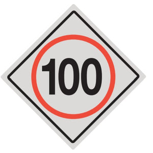 250MM X 250MM - 100 DIAMOND SHAPE - CLASS 2 MATERIAL - STICKER/ ALUMINIUM/ GALVANISED