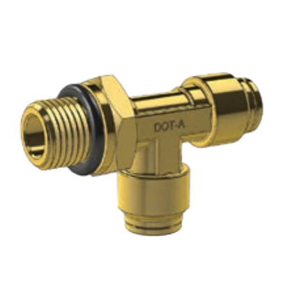 DOT PUSH FITTING- SWIVEL MALE RUN TEE - METRIC TUBE TO METRIC THREAD BP MDQ71DOTS