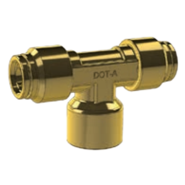 DOT PUSH FITTING- FEMALE BRANCH TEE - METRIC TUBE TO BSPT FEMALE PIPE THREAD BP MDQ77DOT