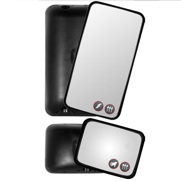 BRITAX MIRROR HEADS - BLACK ABS - ELECTRIC MIRROR HEAD & SPOTTER - TO SUIT EUROPEAN STYLE TRUCKS