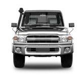 BRITAX MIRROR HEADS - FLAT GLASS BLACK PLASTIC MOUDLED MIRROR HEAD - POWDER COATED BLACK STEEL BRACKETS