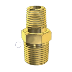 BRASS FITTING - UNEQUAL HEX NIPPLE - METRIC