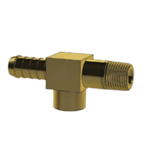 BRASS FITTING - HOSE BARB FEMALE RUN TEE - IMPERIAL/METRIC