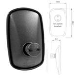 BRITAX MIRROR HEADS - BLACK ABS - MIRROR - TO SUIT RANGE OF VEHICLES