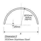 LELOX SINGLE MUDGUARD - 630MM WIDE-  GROOVE - CURVED EDGE - AVAILABLE IN GROOVE & NO GROOVE