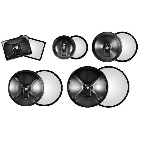 BRITAX MIRROR HEADS - BLACK STEEL SPOTTER MIRRORS - TO SUIT WEST COAST STYLE TRUCKS