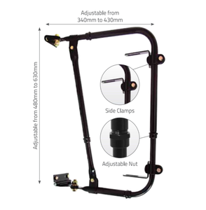 BRITAX MIRROR HEADS - BRACKET ONLY - BLACK STEEL ADJUSTABLE - TO SUIT WEST COAST STYLE TRUCKS