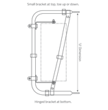 BRITAX MIRROR HEADS - BRACKET ONLY - BLACK STEEL ADJUSTABLE - TO SUIT WEST COAST STYLE TRUCKS